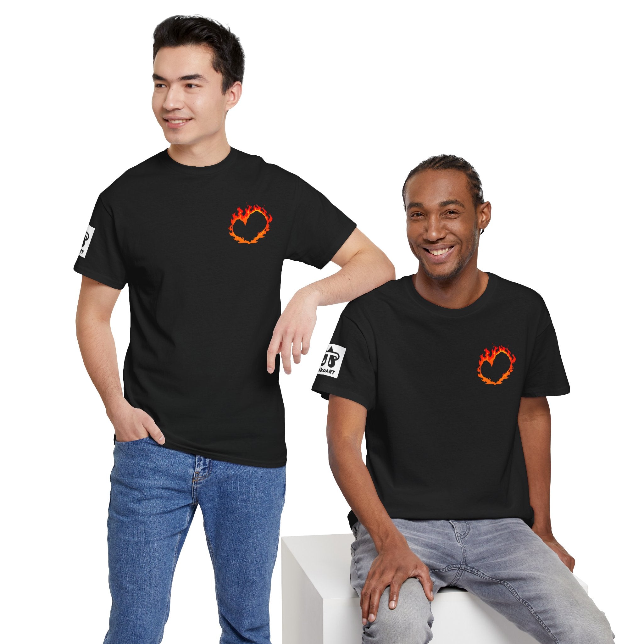 Fire Heart Love Burning Twin Flame T-Shirt - Fire Love Heart Flame of Love Tee
