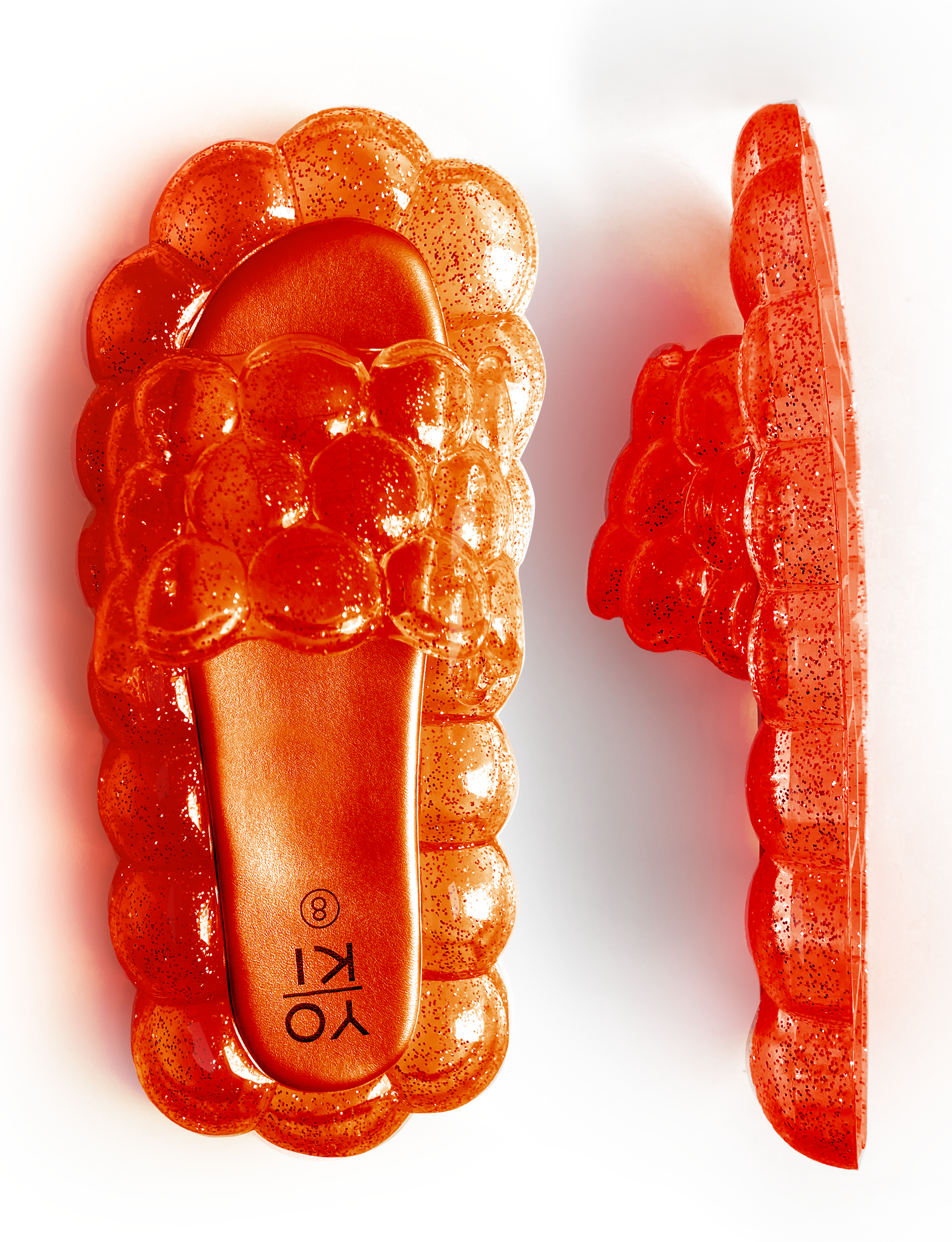 ADULT ELECTRIC ORANGE BUBBLE SLIDES-1
