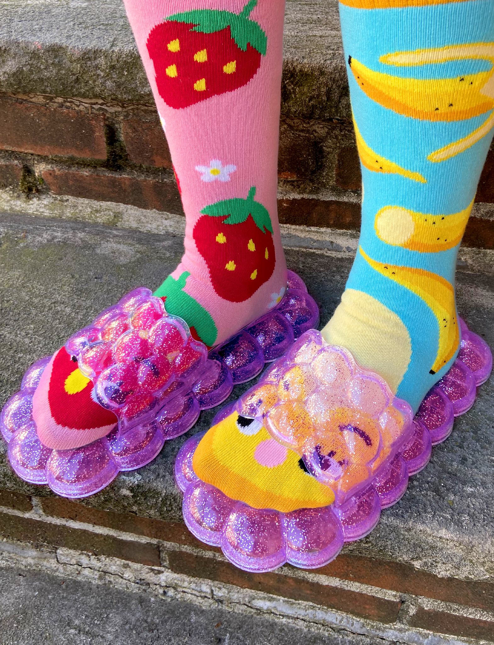 ADULT HOT PINK BUBBLE SLIDES-0