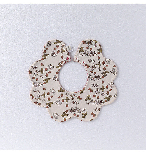 Adorable Simple Pattern Cotton Snap-on Flowers Shaped Bib-10