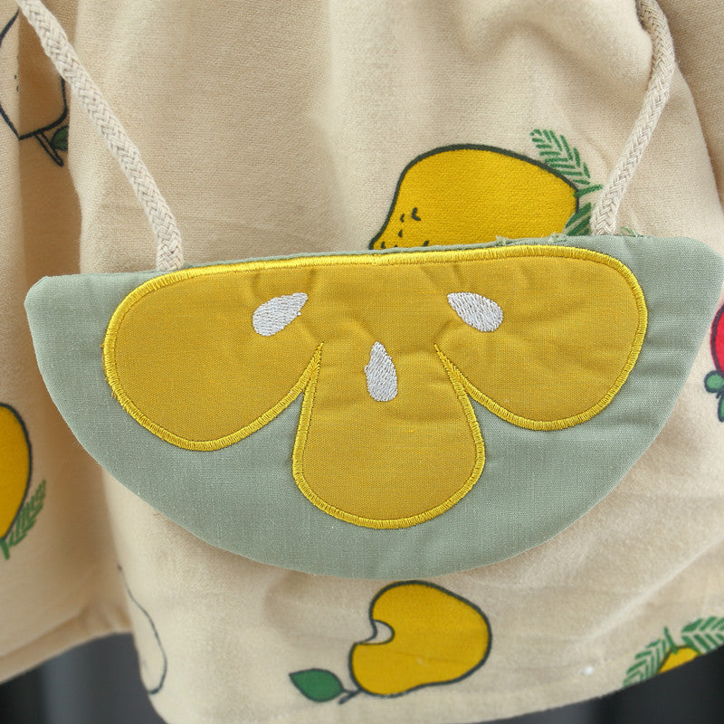Autumn and Winter Arrival Baby Girls Long Sleeves Fruits Print Dress-3